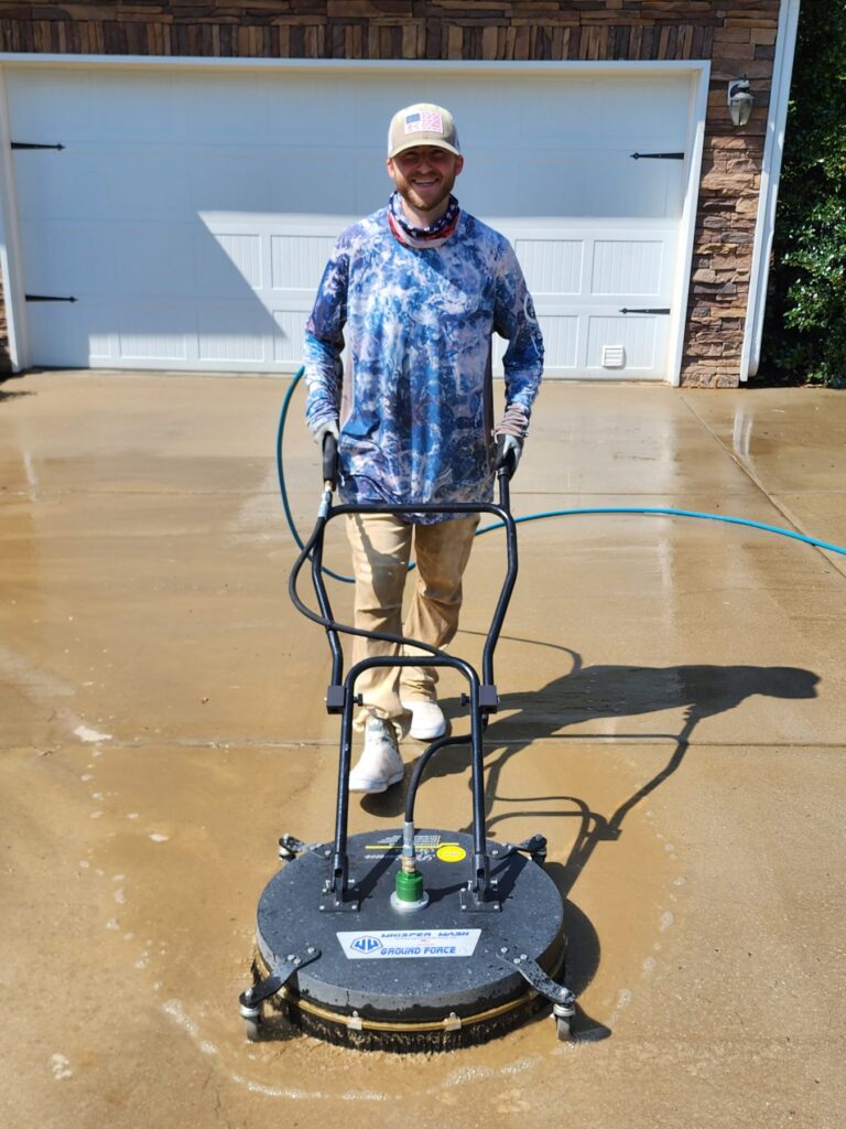 A local South Carolina residence while it's being power washed by Chris Grooms